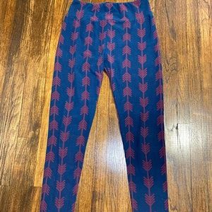 LuLaRoe OS leggings - Navy w/purple arrows